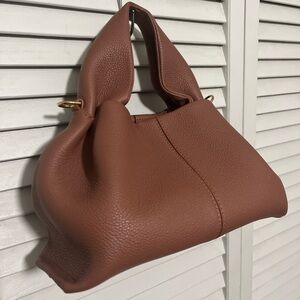 Polène Numèro Neuf Mini Camel Leather Handbag